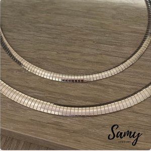 OMEGA CHAIN NECKLACE CHOKER 18 INCH LONG 6MM-8MM